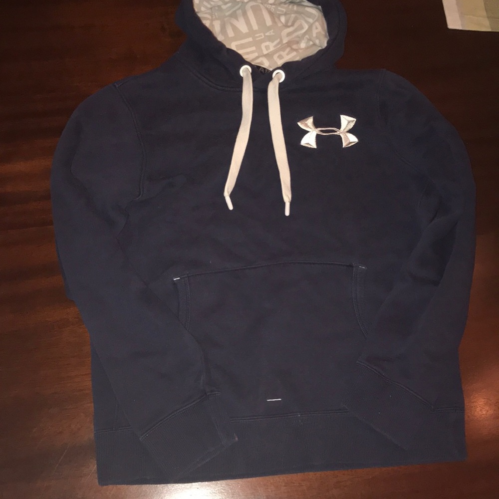 Under Armour Logo Navy Blue Sweatshirt (Size Medium)